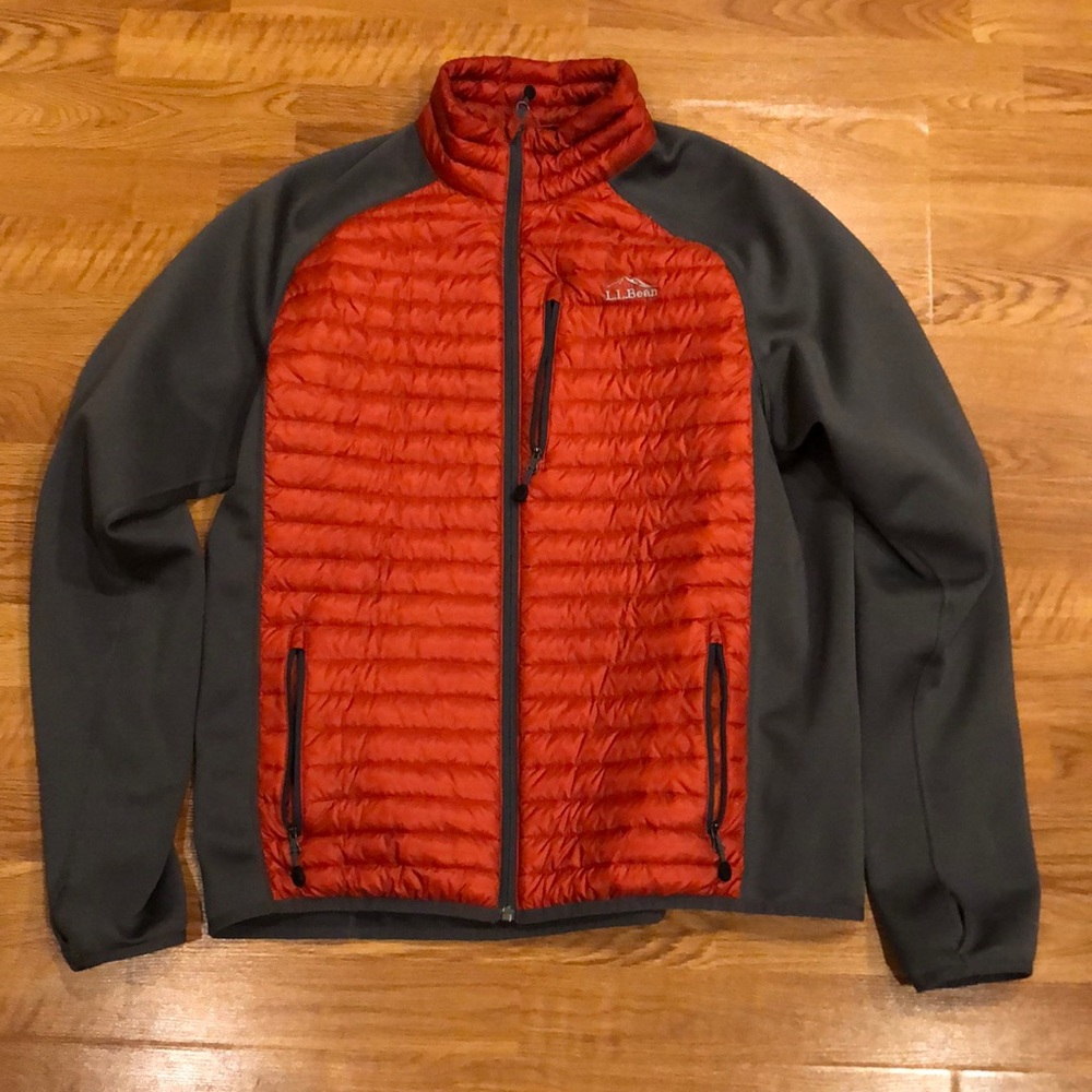 LL bean orange and grey hybrid jacket
